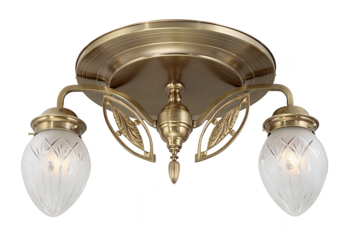 Pannon 2 karos mennyezeti lámpa, exkluzív, kézzel készített  sárgaréz lámpa Szecessziós stílusban