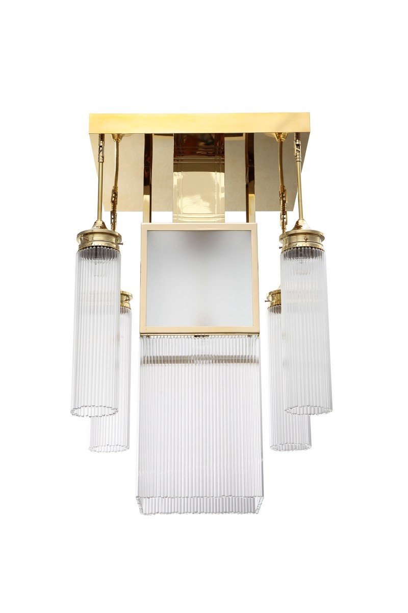Wiener mennyezeti lámpa IV., exkluzív, kézzel készített  sárgaréz lámpa Szecessziós stílusban
